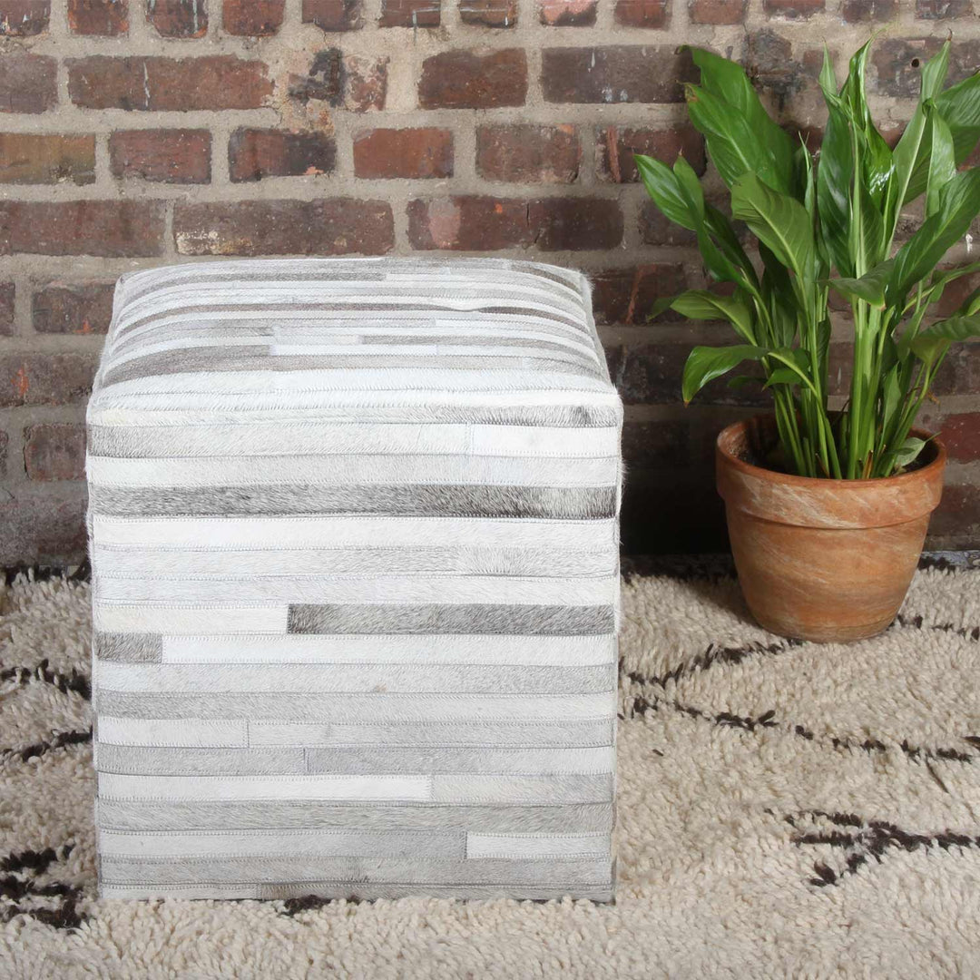 Sgabello in pelliccia patchwork Liem