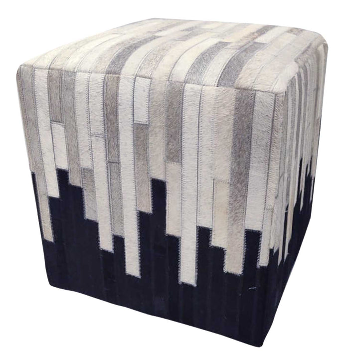 Sgabello in pelliccia patchwork Sunil