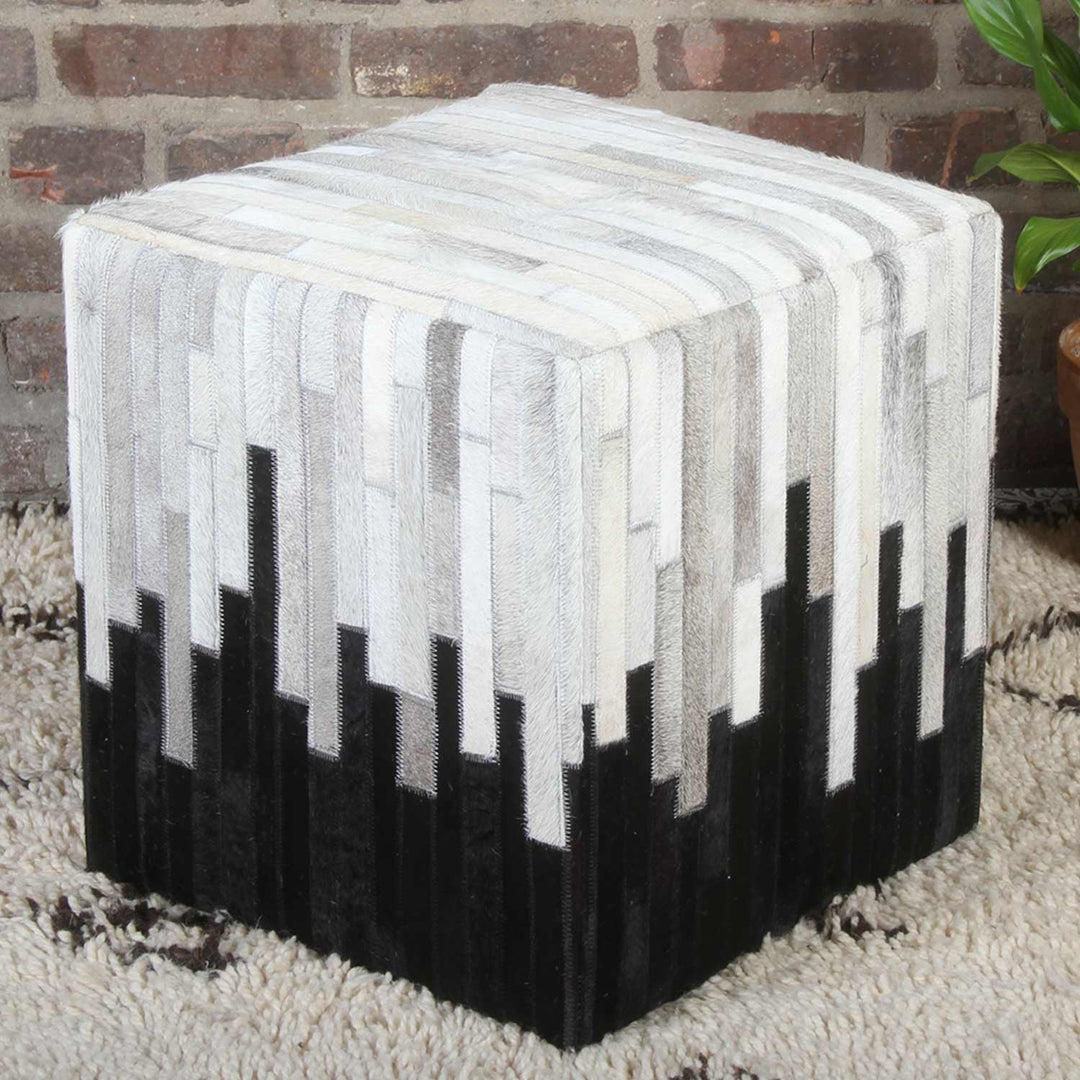 Sgabello in pelliccia patchwork Sunil