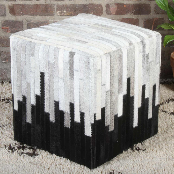 Sgabello in pelliccia patchwork Sunil