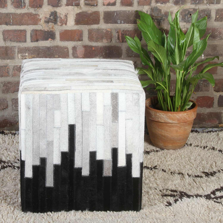 Sgabello in pelliccia patchwork Sunil