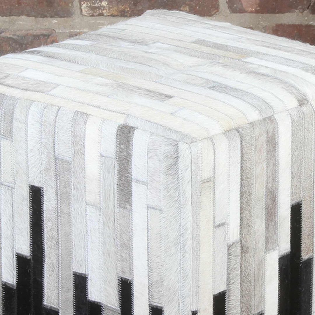 Sgabello in pelliccia patchwork Sunil