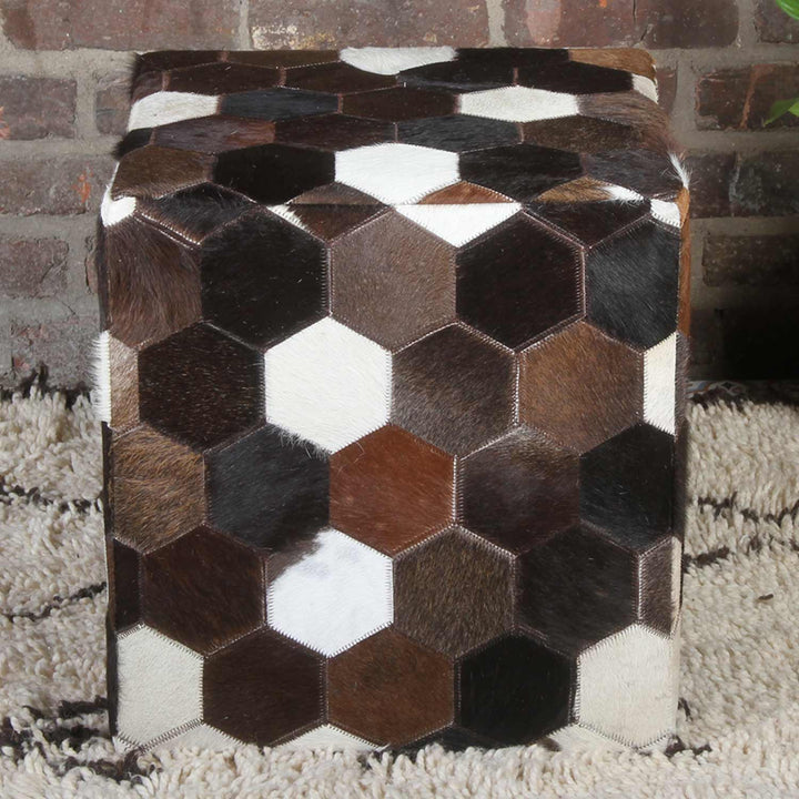 Cuscino seduta in pelle patchwork Vanita