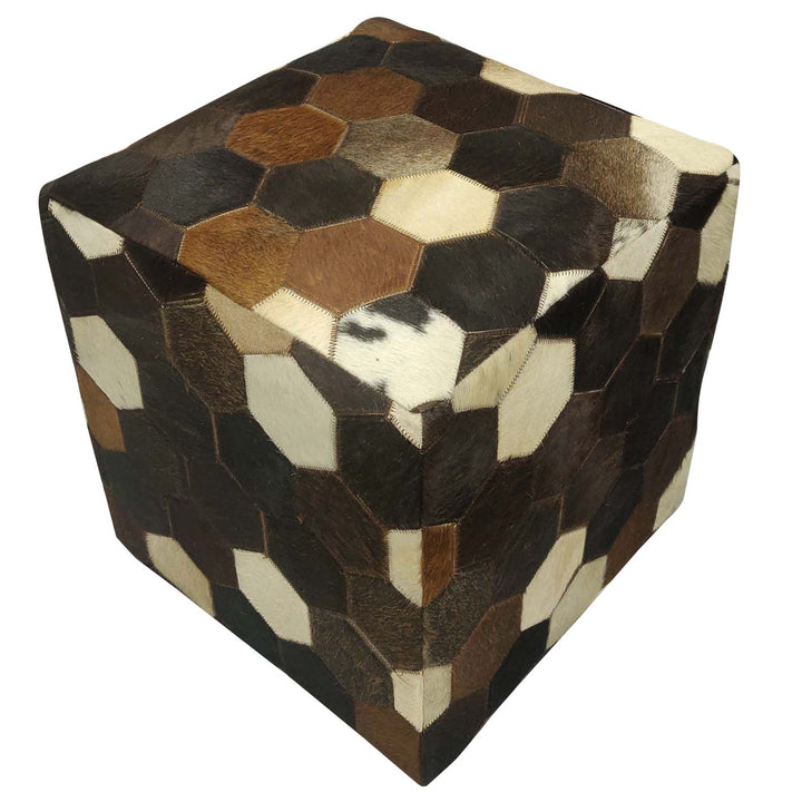 Cuscino seduta in pelle patchwork Vanita