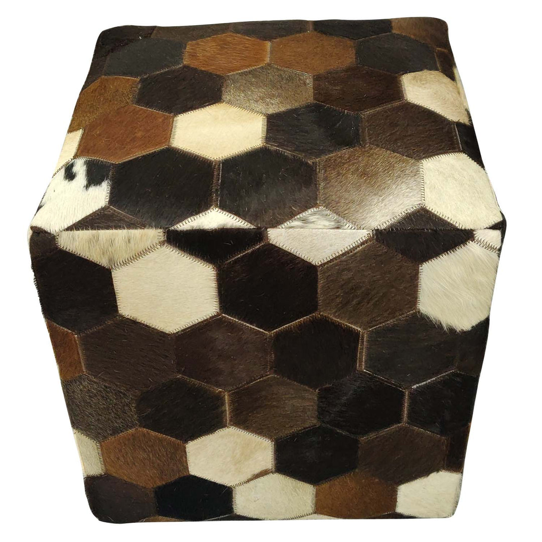 Cuscino seduta in pelle patchwork Vanita