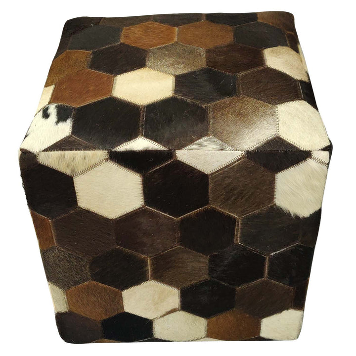 Cuscino seduta in pelle patchwork Vanita