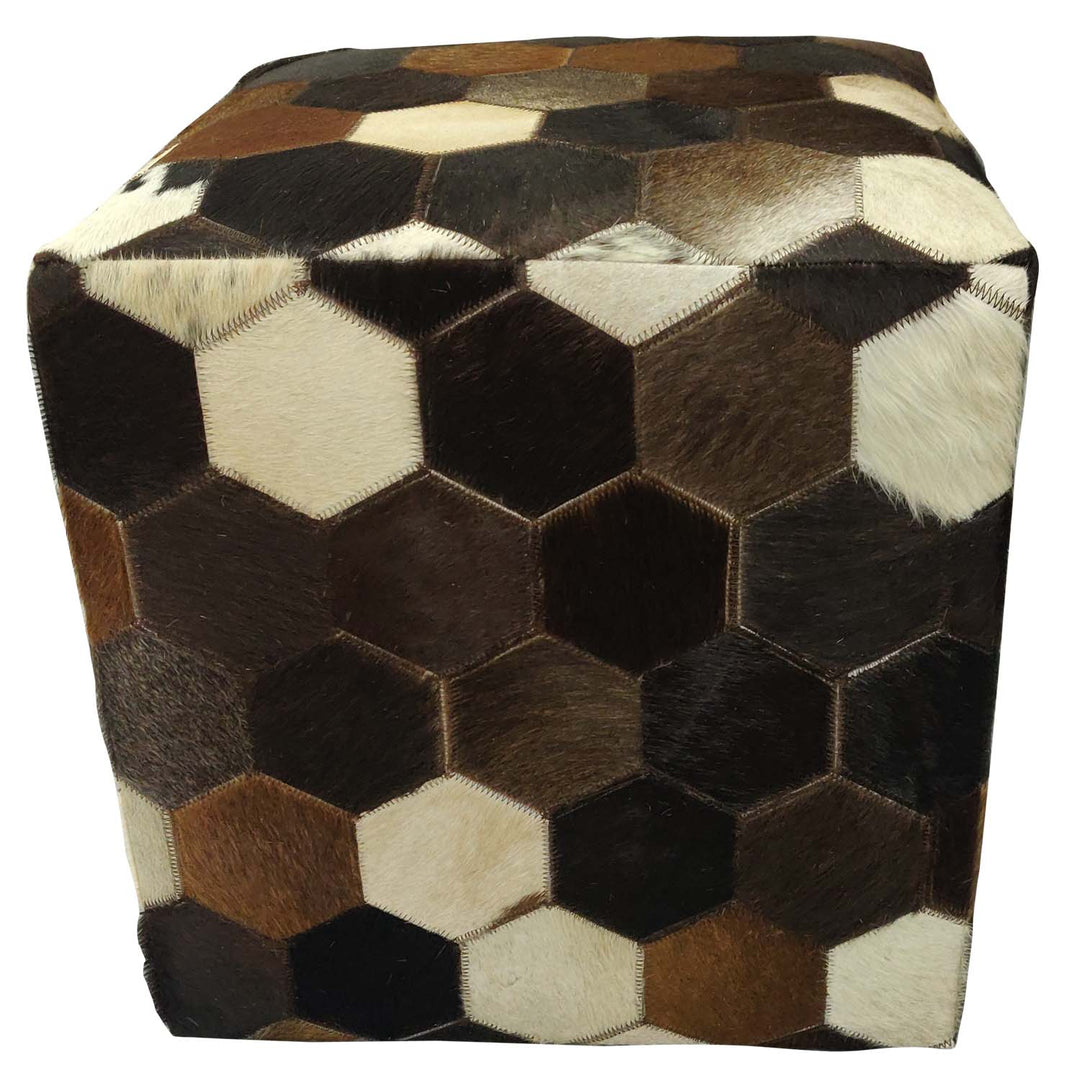 Cuscino seduta in pelle patchwork Vanita