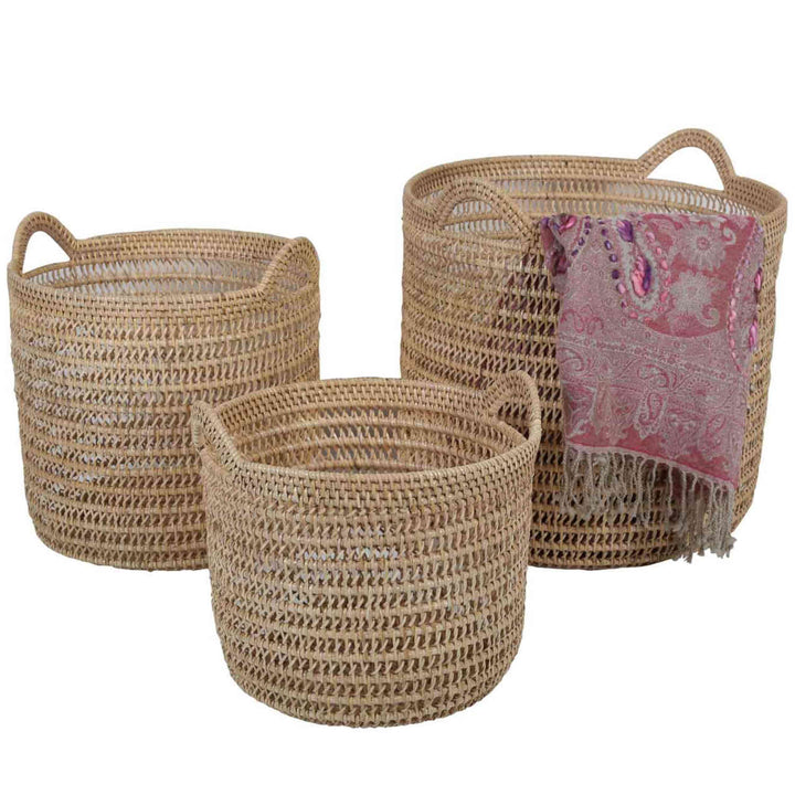 Cesto in rattan Eda naturale con manico