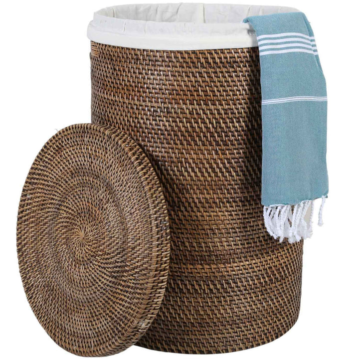 Cesto portabiancheria in rattan Cleo Brown