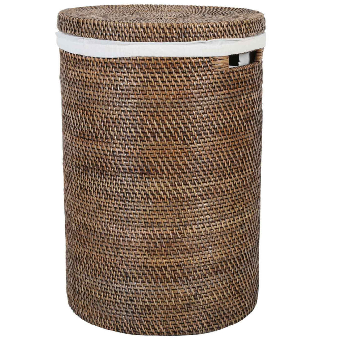 Cesto portabiancheria in rattan Cleo Brown