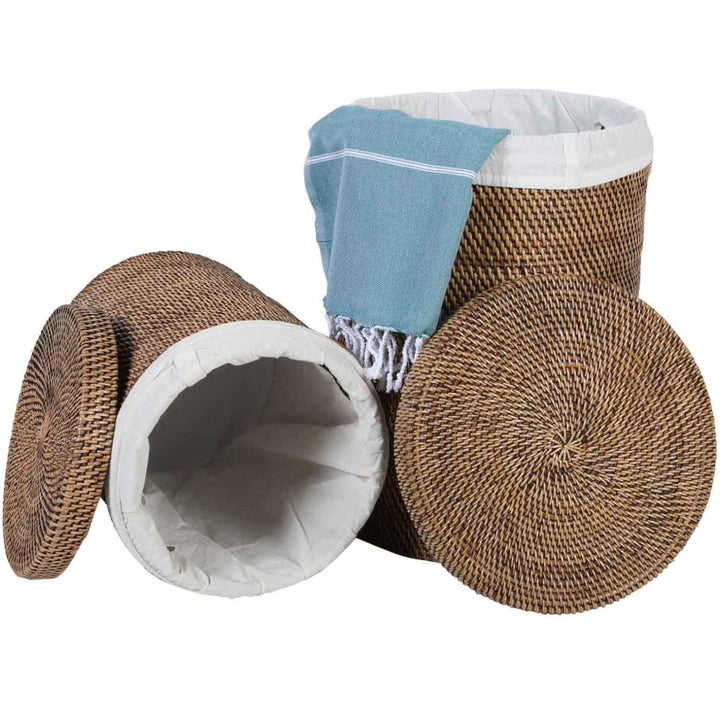Cesto portabiancheria in rattan Cleo Brown