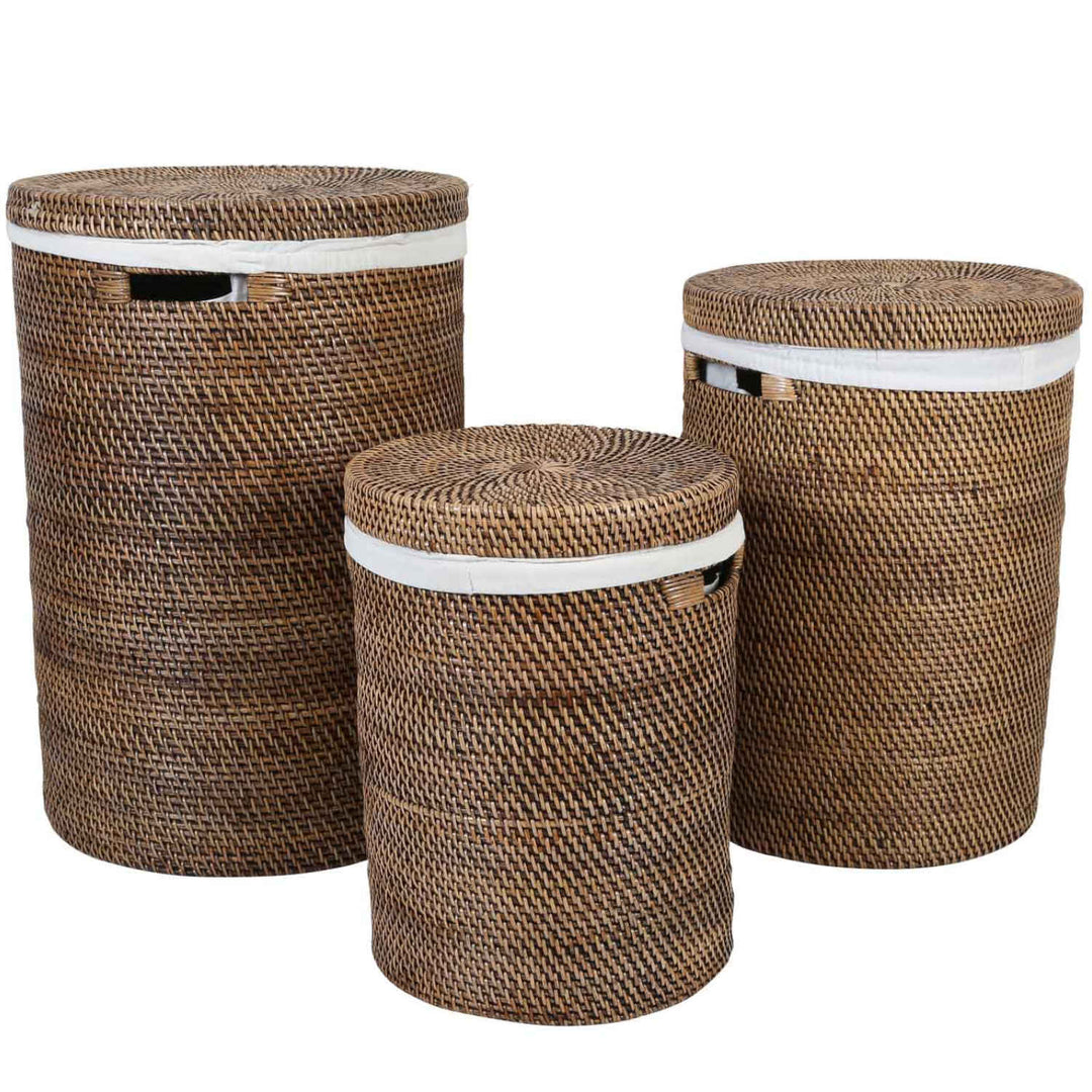 Cesto portabiancheria in rattan Cleo Brown