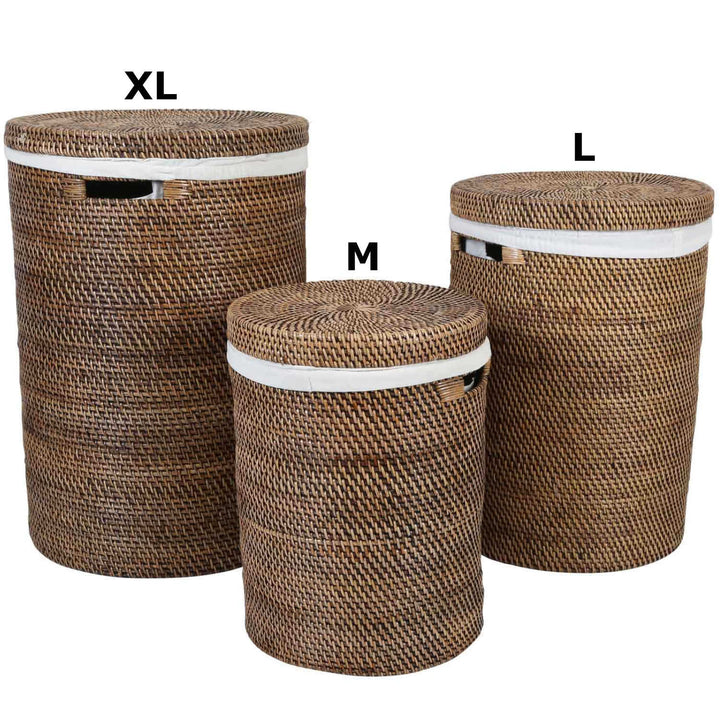 Cesto portabiancheria in rattan Cleo Brown