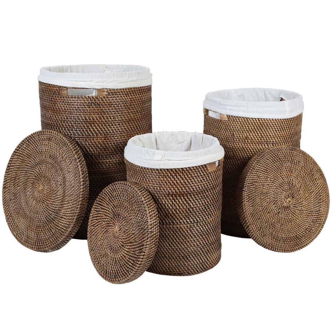Cesto portabiancheria in rattan Cleo Brown