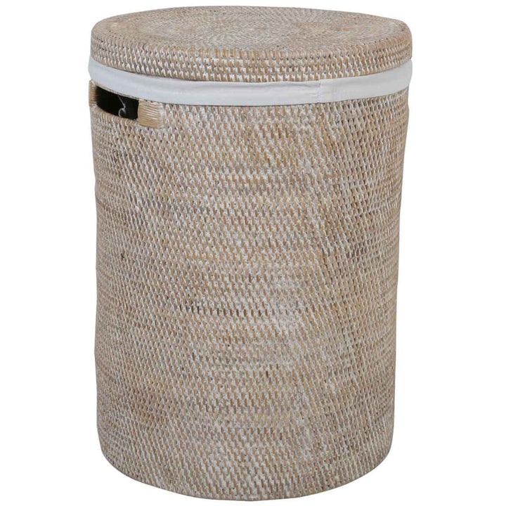 Portabiancheria in rattan Cleo Bianco