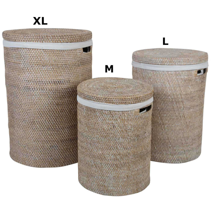 Portabiancheria in rattan Cleo Bianco