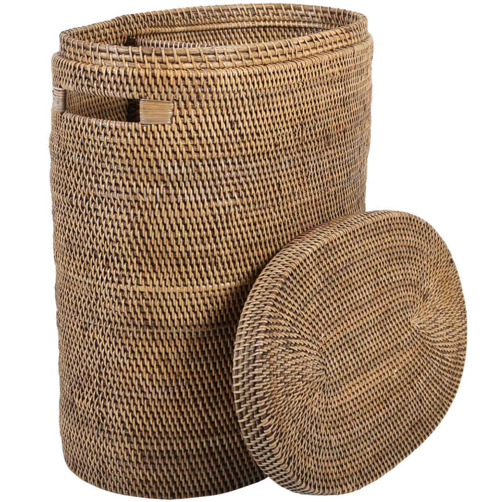 Portabiancheria in rattan Ela con coperchio