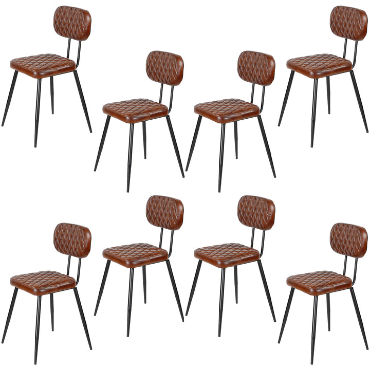 Sedie per sala da pranzo in pelle marrone