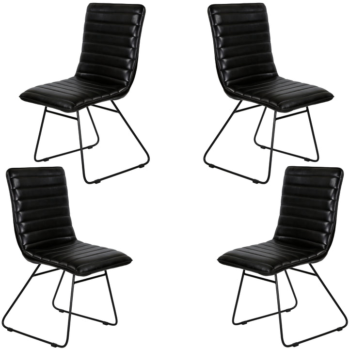Sedia per sala da pranzo in pelle nera