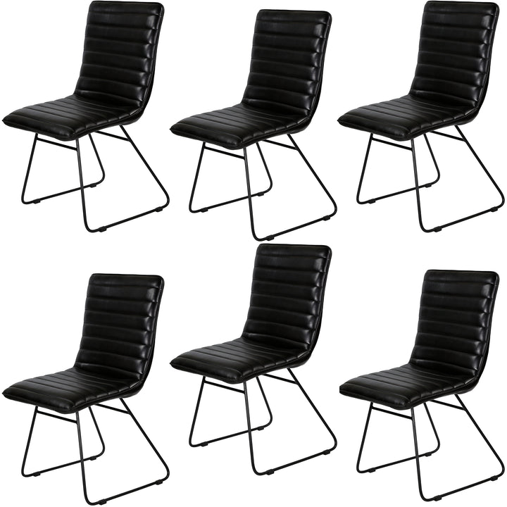 Sedia per sala da pranzo in pelle nera