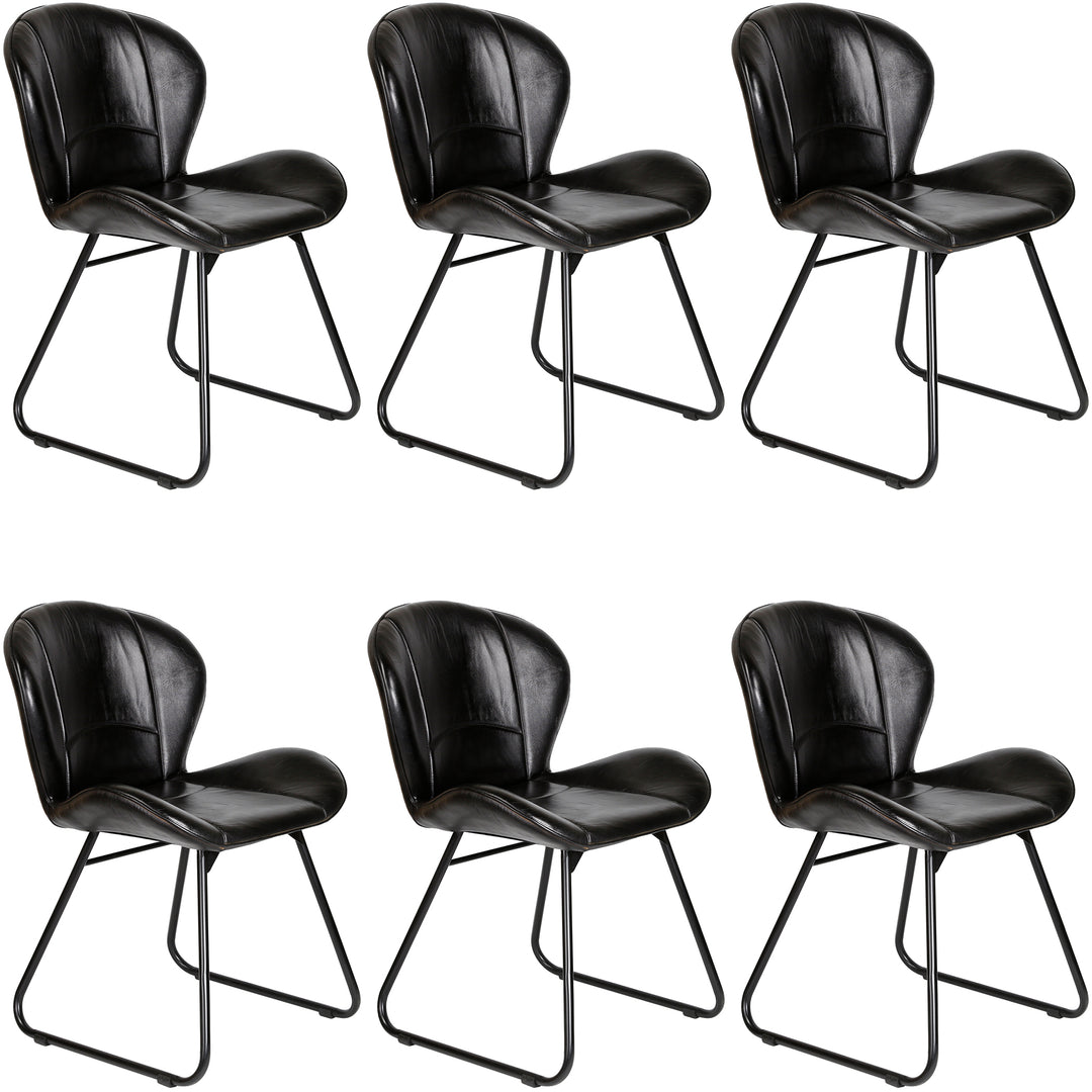 Sedia imbottita in vera pelle - sedia in pelle nera
