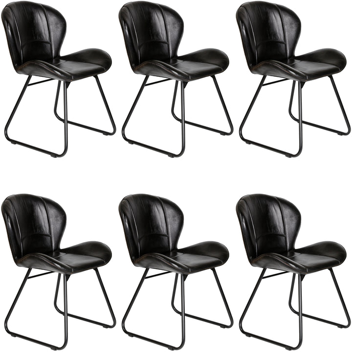 Sedia imbottita in vera pelle - sedia in pelle nera