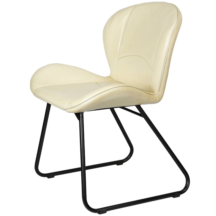 Sedia in pelle beige