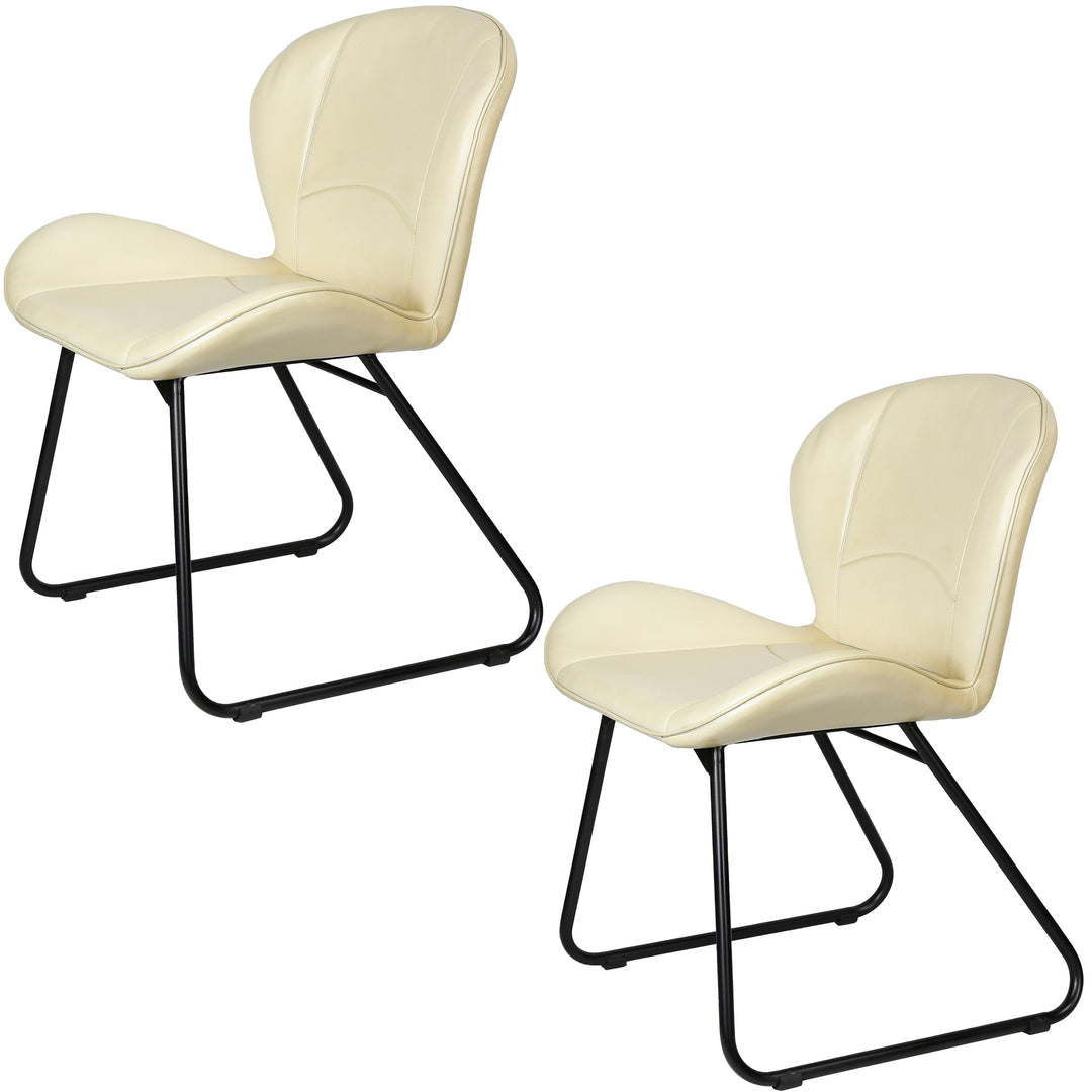 Sedia in pelle beige