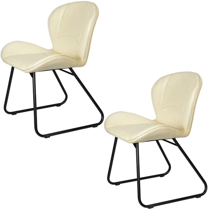 Sedia in pelle beige