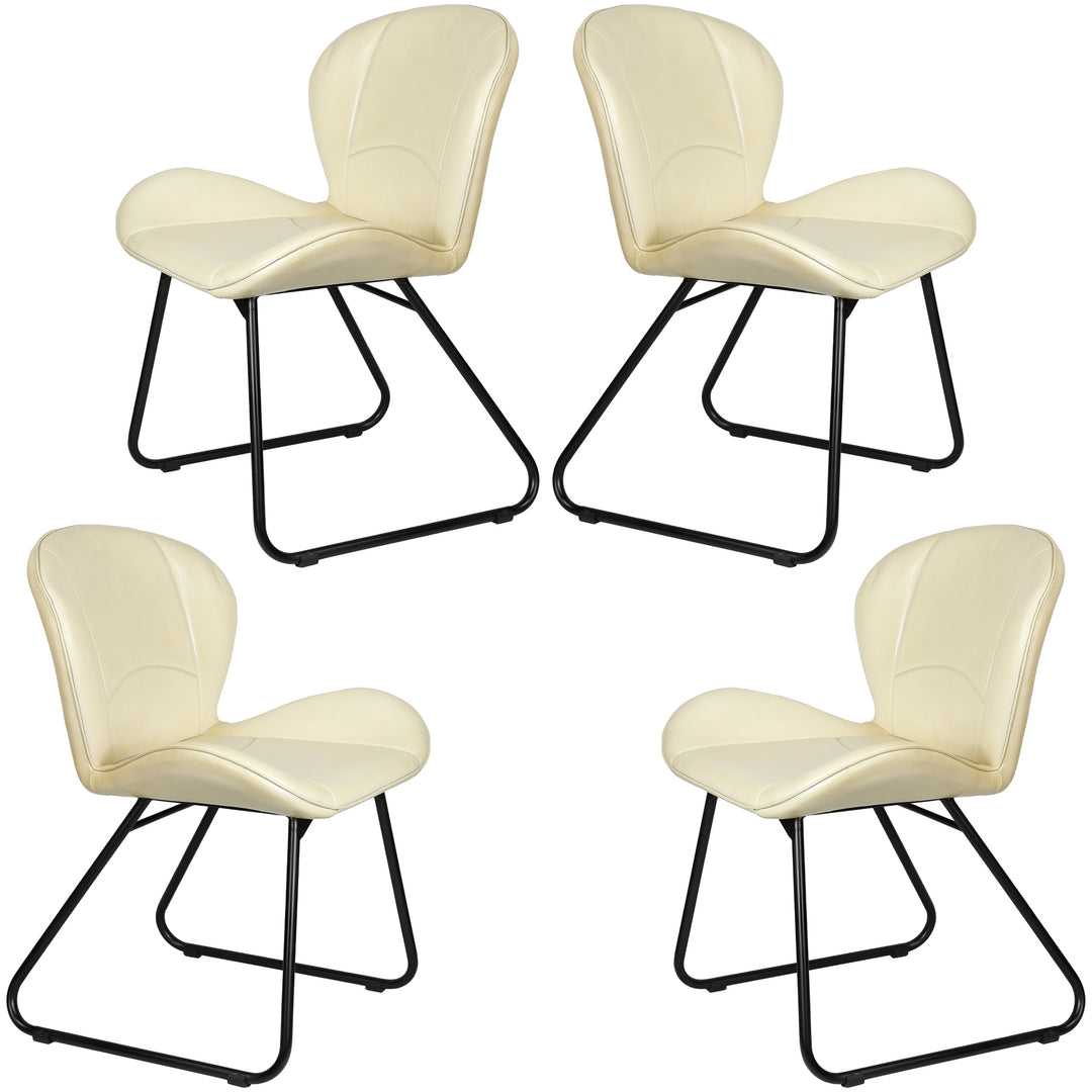 Sedia in pelle beige