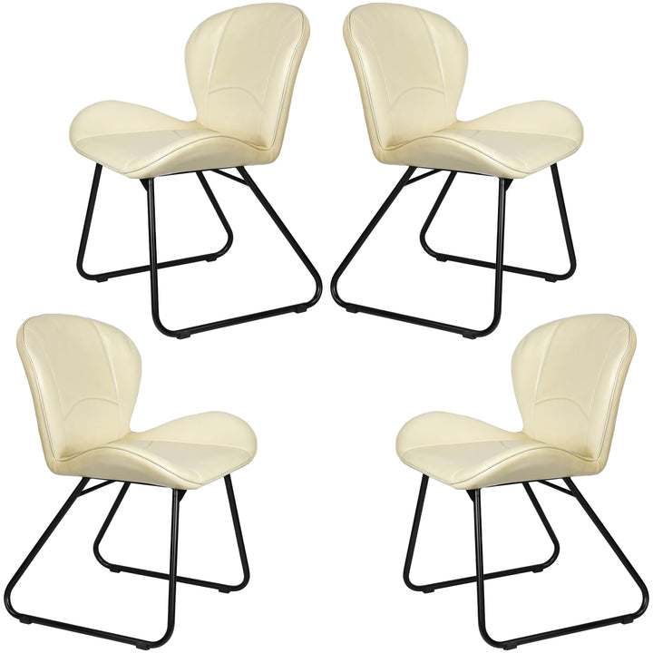 Sedia in pelle beige