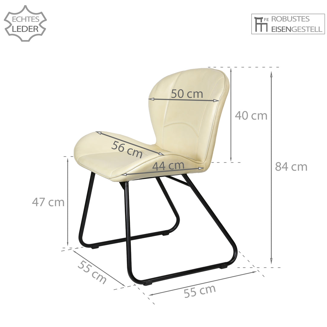 Sedia in pelle beige