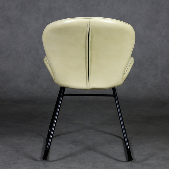 Sedia in pelle beige