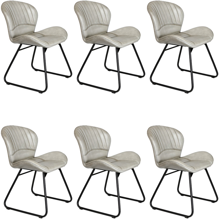 Sedia in pelle grigio chiaro