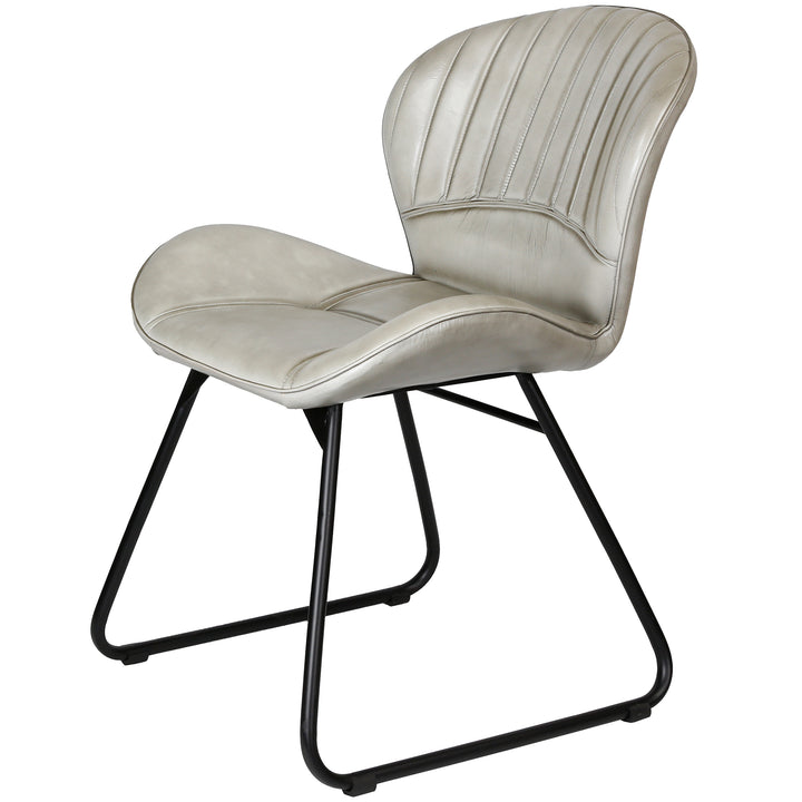 Sedia in pelle grigio chiaro