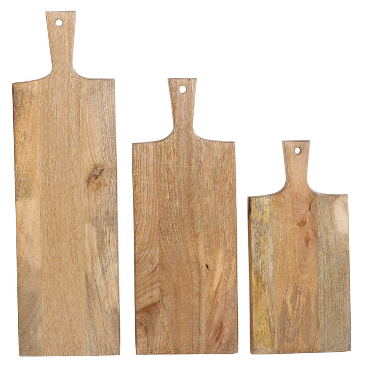 Tagliere in legno con manico, set da 3