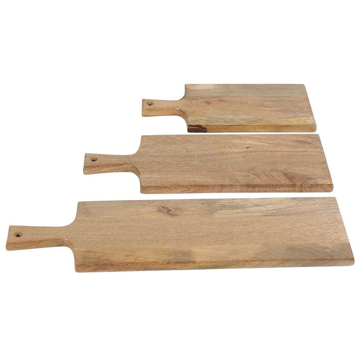 Tagliere in legno con manico, set da 3