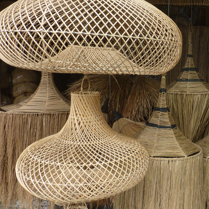 Lampada a sospensione in rattan Ava