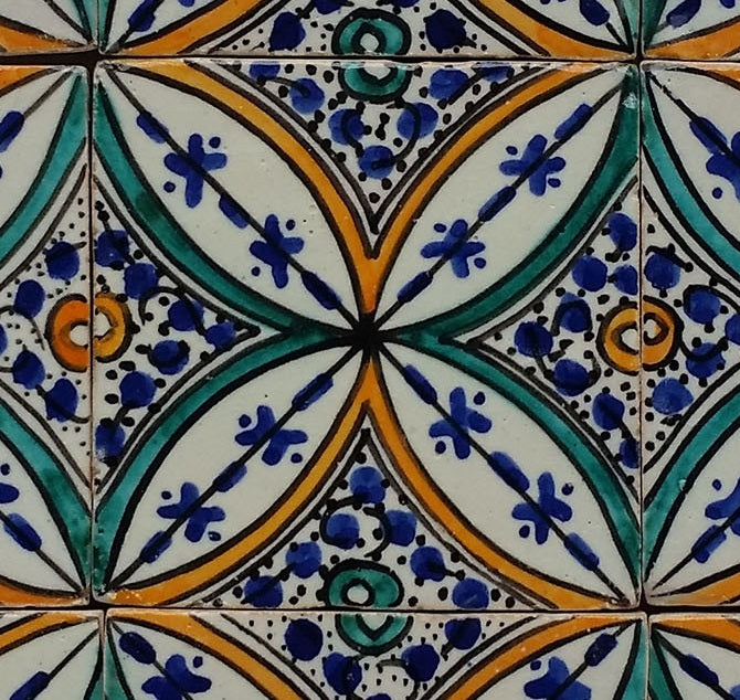 Piastrella dipinta a mano - Stile ceramico mediterraneo