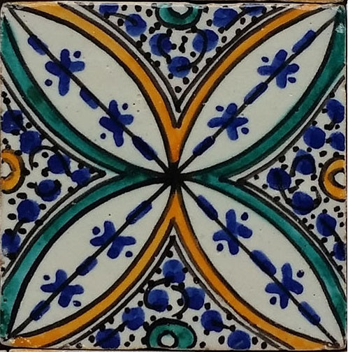 Piastrella dipinta a mano - Stile ceramico mediterraneo