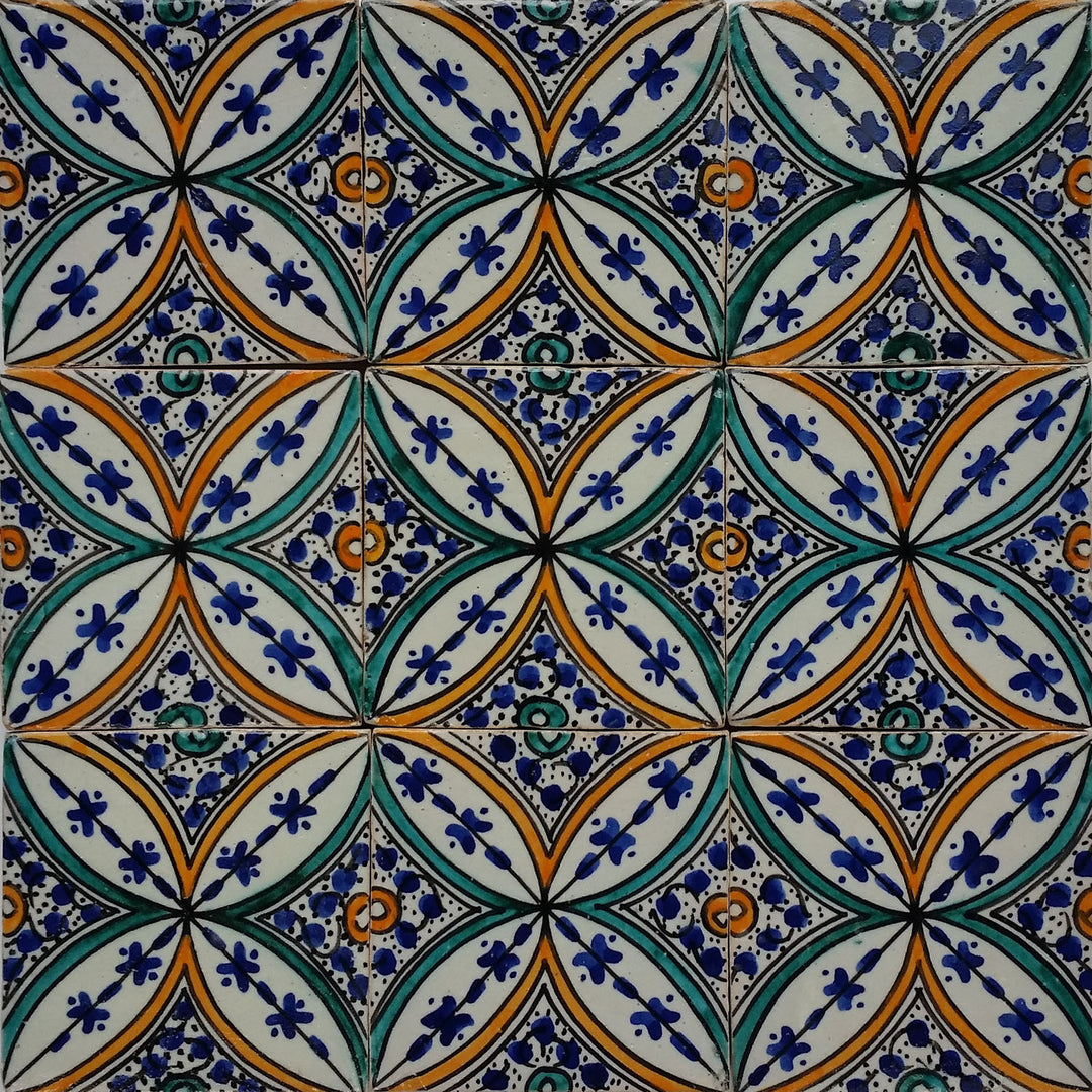 Piastrella dipinta a mano - Stile ceramico mediterraneo