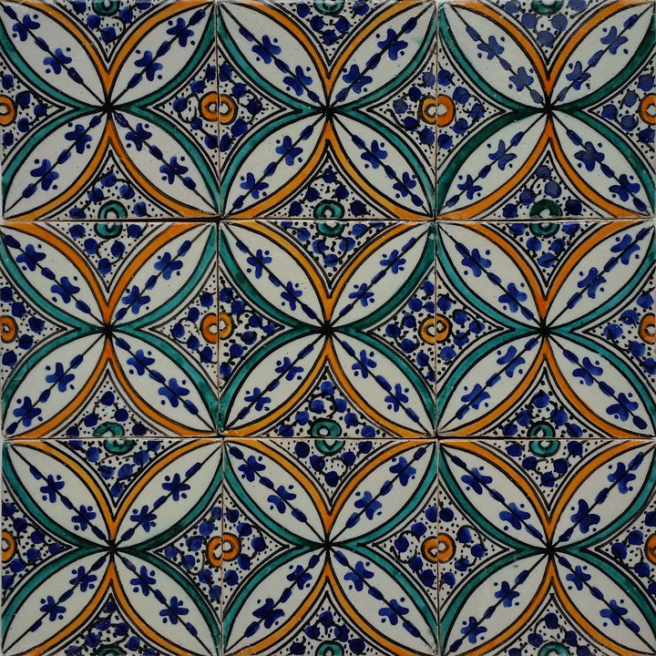 Piastrella dipinta a mano - Stile ceramico mediterraneo