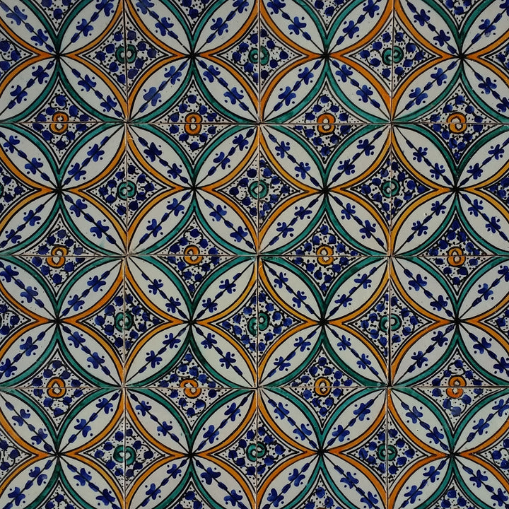 Piastrella dipinta a mano - Stile ceramico mediterraneo