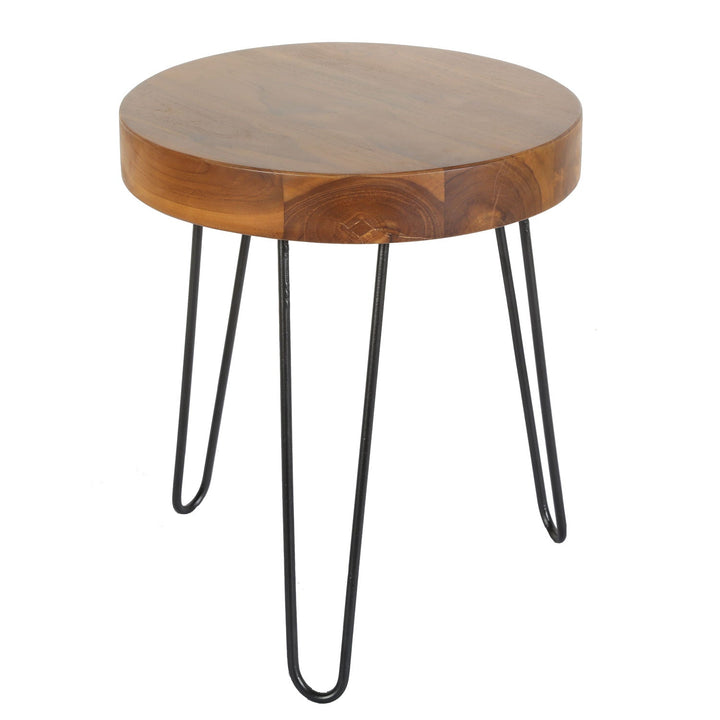Tavolino in teak Ella con gambe a forcina