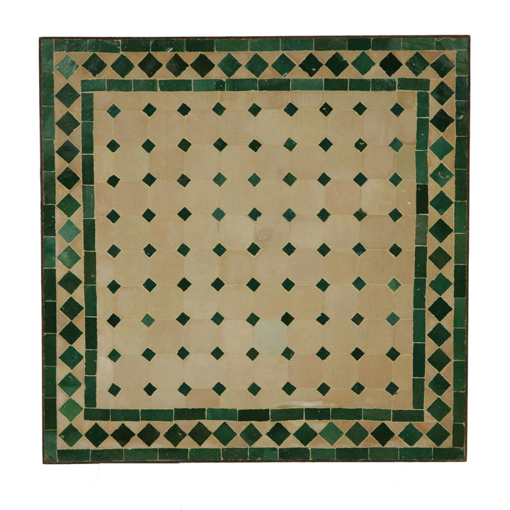 Tavolino in mosaico divano 60x60 diamante verde