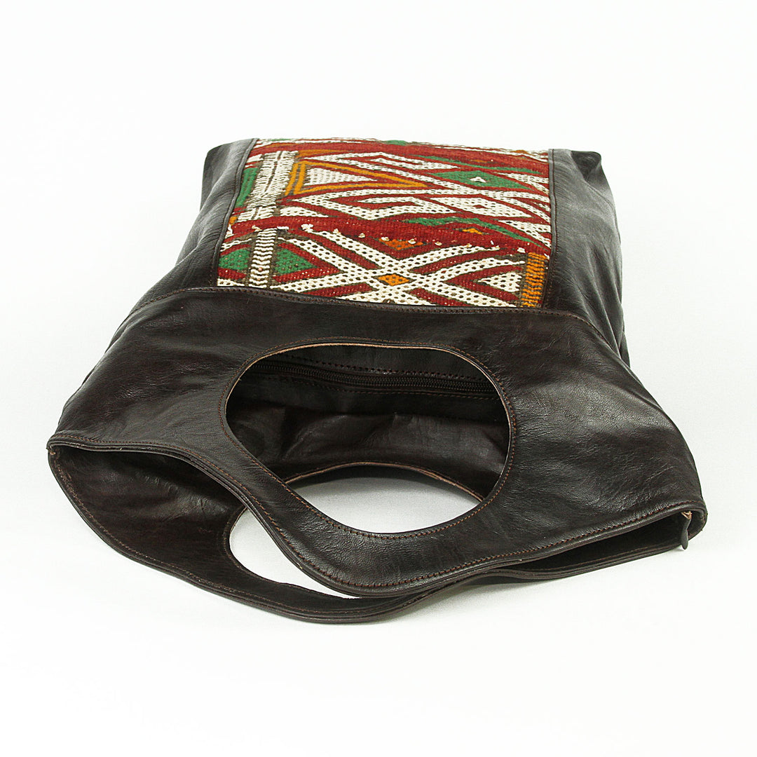 Borsa da donna in pelle con kilim