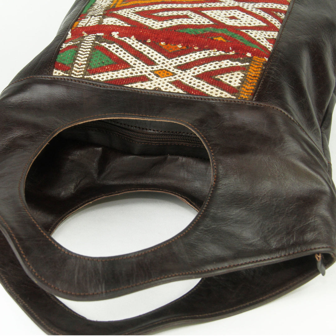 Borsa da donna in pelle con kilim