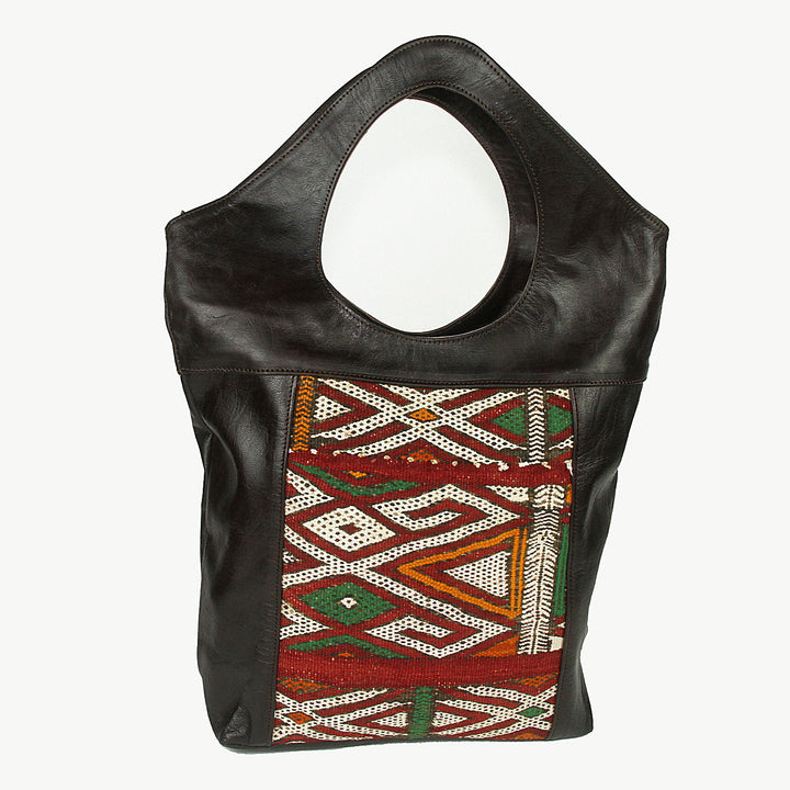 Borsa da donna in pelle con kilim