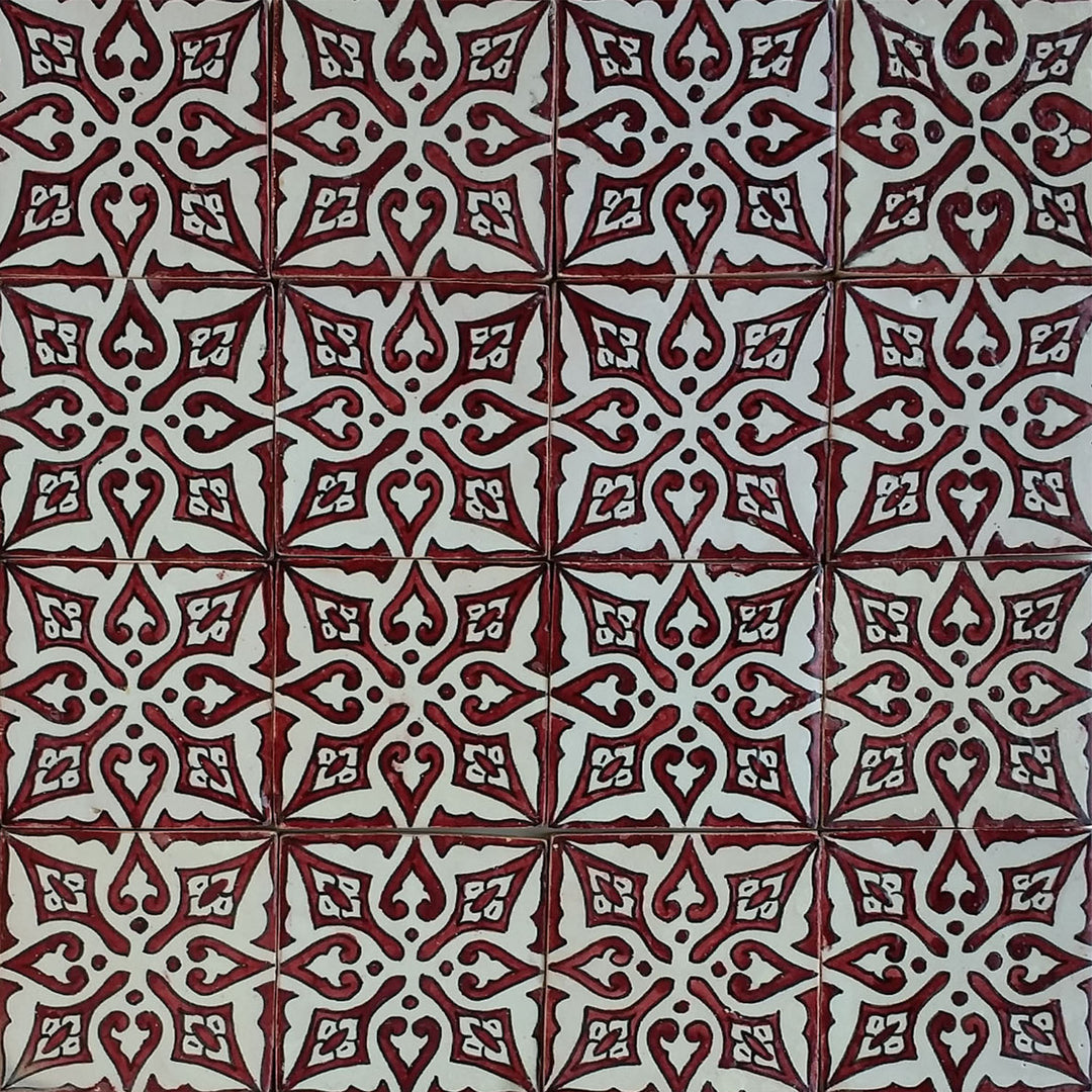 Piastrella dipinta a mano – piastrella in ceramica retrò 10x10 cm