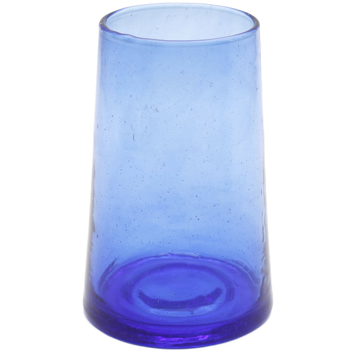 Set di bicchieri da cocktail in confezione da 4: colorati di blu, soffiati a bocca e di forma leggermente conica